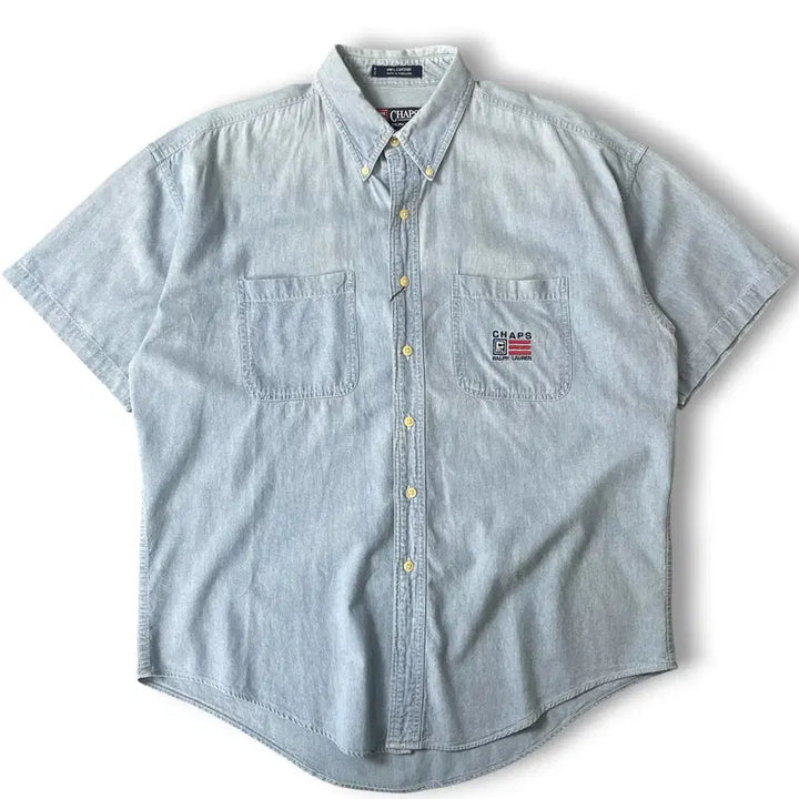 [BUNJANG] Chaps Ralph Lauren 90s Light Wash Denim Shirt L / 챕스 랄프로렌 90s 연청 데님셔츠 L