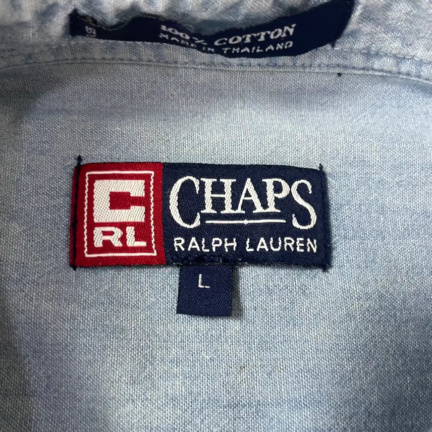 [BUNJANG] Chaps Ralph Lauren 90s Light Wash Denim Shirt L / 챕스 랄프로렌 90s 연청 데님셔츠 L