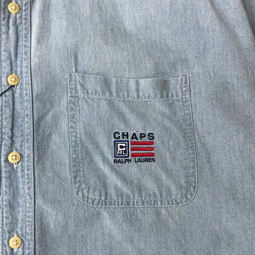 [BUNJANG] Chaps Ralph Lauren 90s Light Wash Denim Shirt L / 챕스 랄프로렌 90s 연청 데님셔츠 L