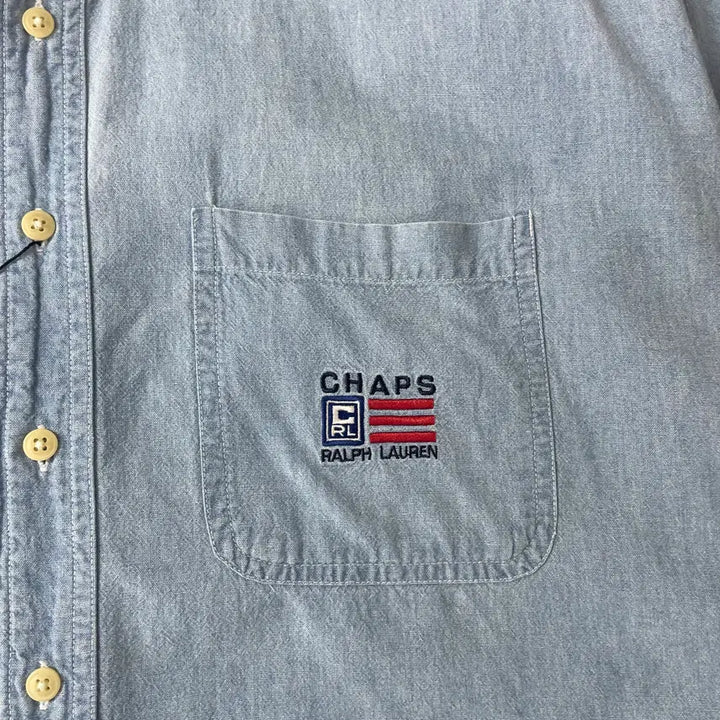 [BUNJANG] Chaps Ralph Lauren 90s Light Wash Denim Shirt L / 챕스 랄프로렌 90s 연청 데님셔츠 L