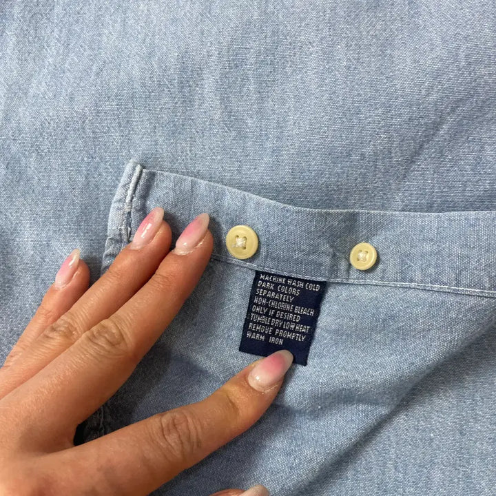 [BUNJANG] Chaps Ralph Lauren 90s Light Wash Denim Shirt L / 챕스 랄프로렌 90s 연청 데님셔츠 L