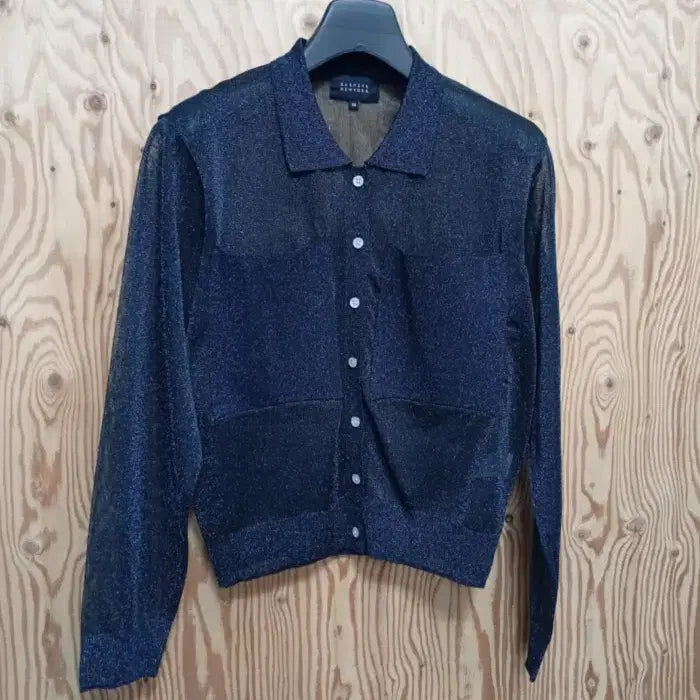 [BUNJANG] Barneys New York Joy Sheer Cardigan Metal Blue / 바니스뉴욕 조이 시스루 셔츠 가디건 메탈블루