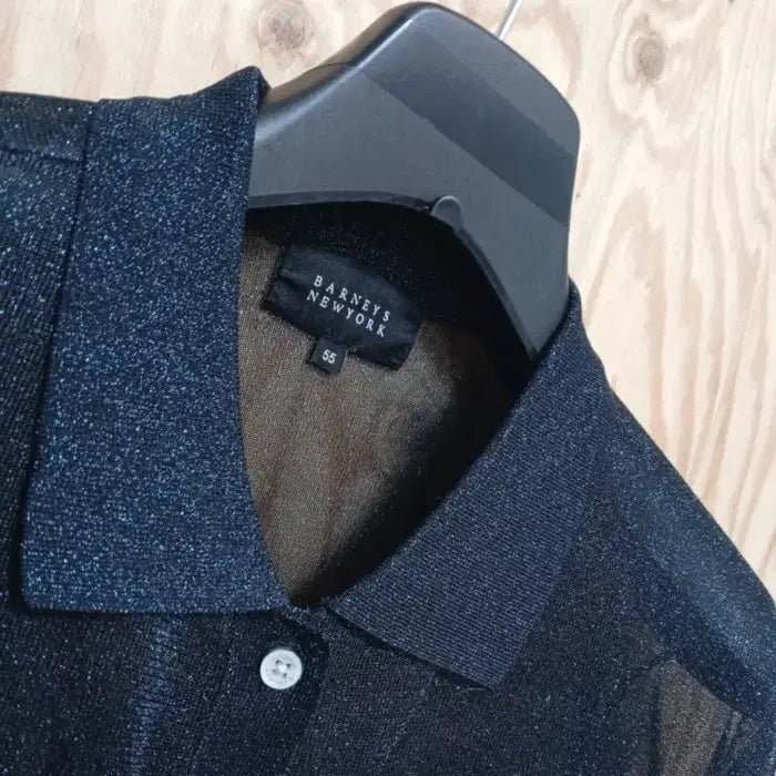 [BUNJANG] Barneys New York Joy Sheer Cardigan Metal Blue / 바니스뉴욕 조이 시스루 셔츠 가디건 메탈블루