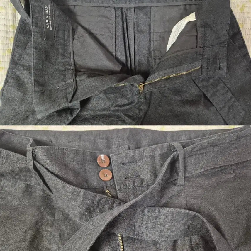 [BUNJANG] ZARA Men Linen Wide 8-Part Pants / 자라맨 린넨 와이드8부바지