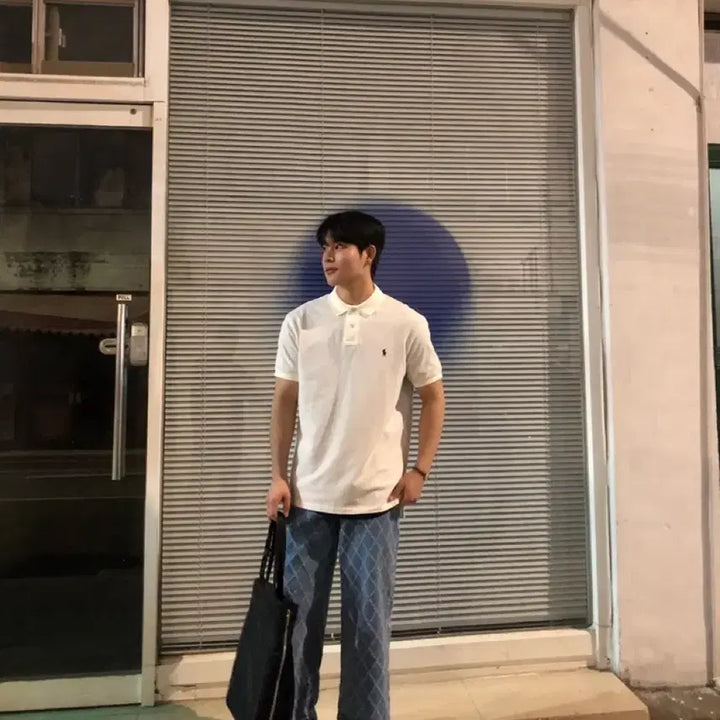 [SOLD OUT] 폴로 정품 pk티 큐알 화이트 커스텀슬림