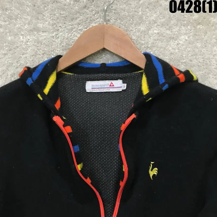 [BUNJANG] Le Coq Sportif Black Hooded Zip-up Jacket (M) / 르꼬끄 블랙 후드집업 m