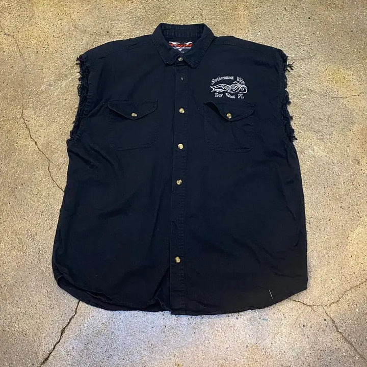 [BUNJANG] Vanson Southernmost Ride Leather Vest / 미국 빈티지 Vanson leather 라이더 조끼 바이크 민소매 셔츠