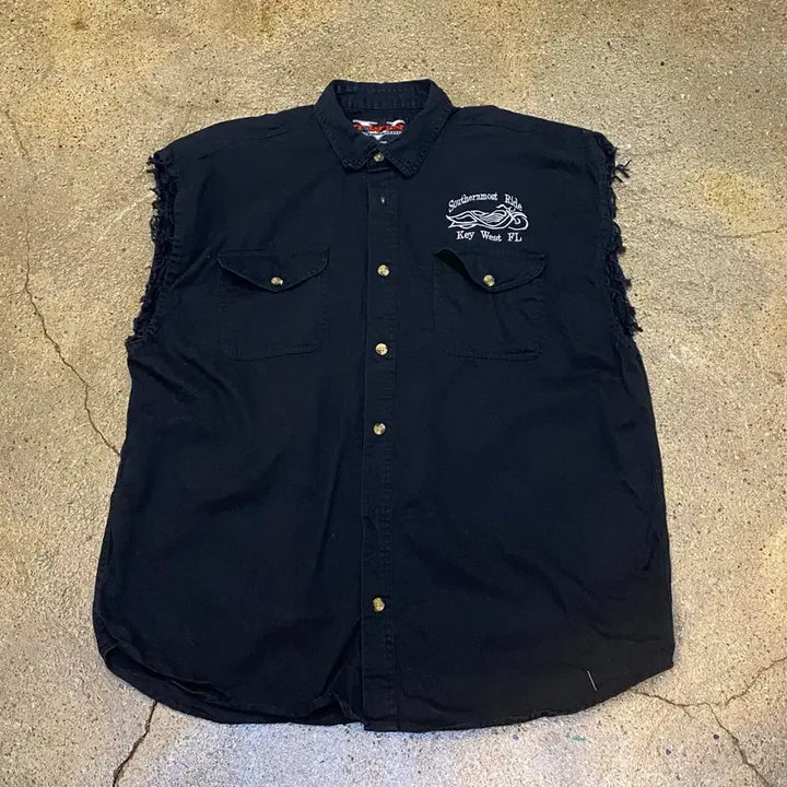 [BUNJANG] Vanson Southernmost Ride Leather Vest / 미국 빈티지 Vanson leather 라이더 조끼 바이크 민소매 셔츠