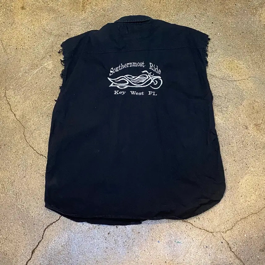 [BUNJANG] Vanson Southernmost Ride Leather Vest / 미국 빈티지 Vanson leather 라이더 조끼 바이크 민소매 셔츠