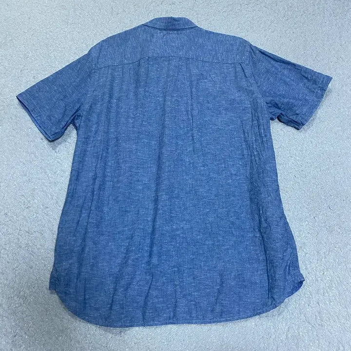 [SOLD OUT] 타미힐피거 블루 린넨 혼방 반팔 셔츠 m