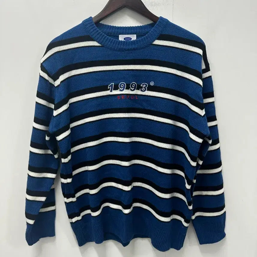 [BUNJANG] Arabia Vintage Stripe Knit Sweater / [만원 아라비아빈티지] 1993 스트라이프 니트 블루 F