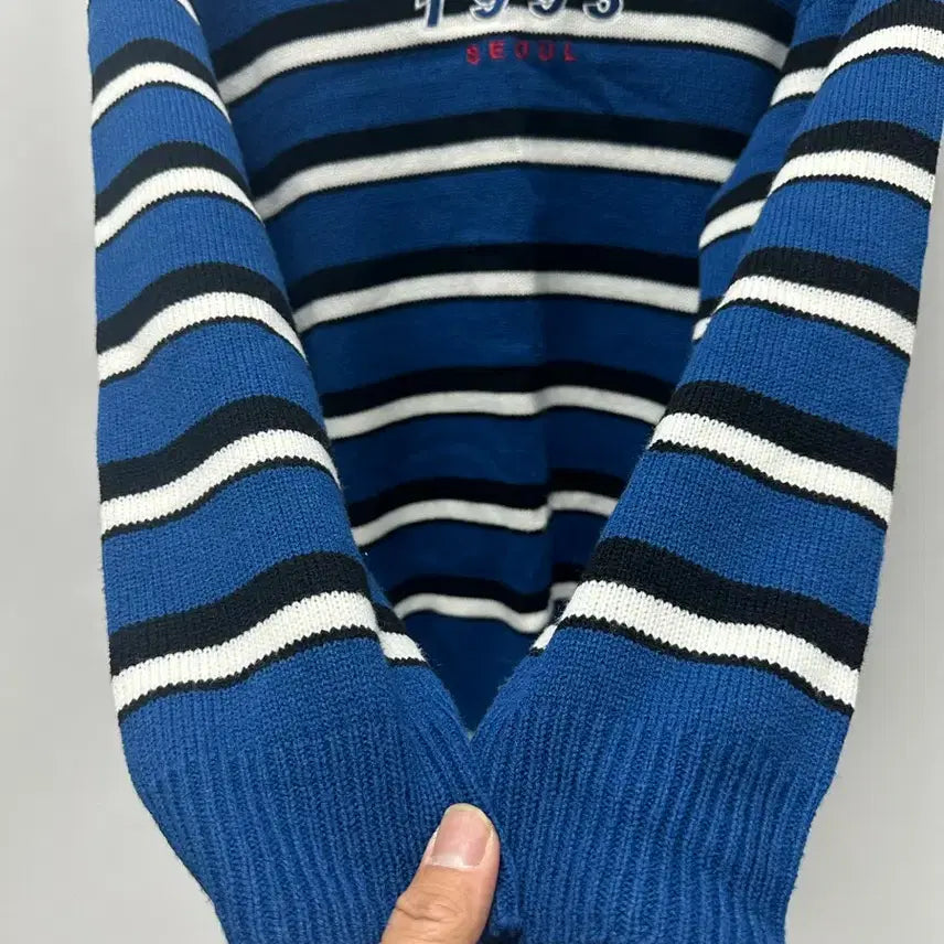 [BUNJANG] Arabia Vintage Stripe Knit Sweater / [만원 아라비아빈티지] 1993 스트라이프 니트 블루 F