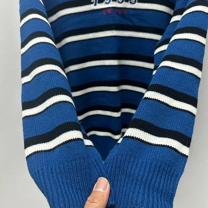[BUNJANG] Arabia Vintage Stripe Knit Sweater / [만원 아라비아빈티지] 1993 스트라이프 니트 블루 F