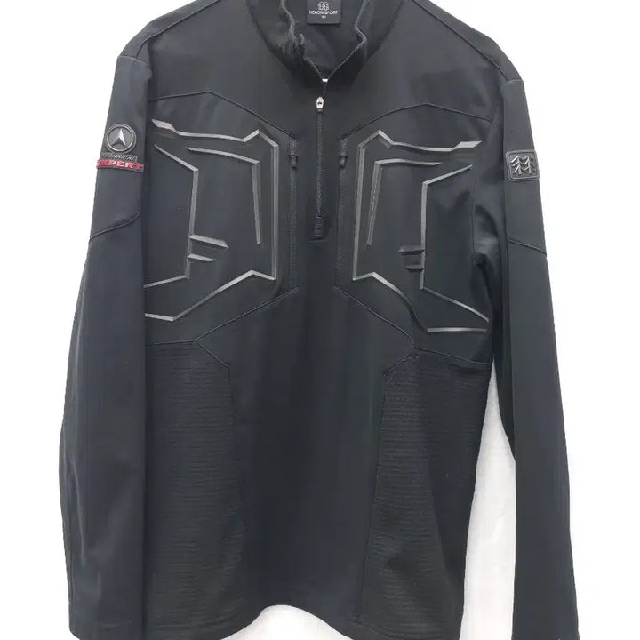 [SOLD OUT] 코오롱스포츠 남성 반집업 티셔츠 100 블랙