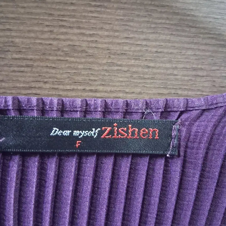 [BUNJANG] Zishen Purple Pleated Long Sleeve Dress / 지센보라색 플리츠 반팔 롱 원피스(프리)