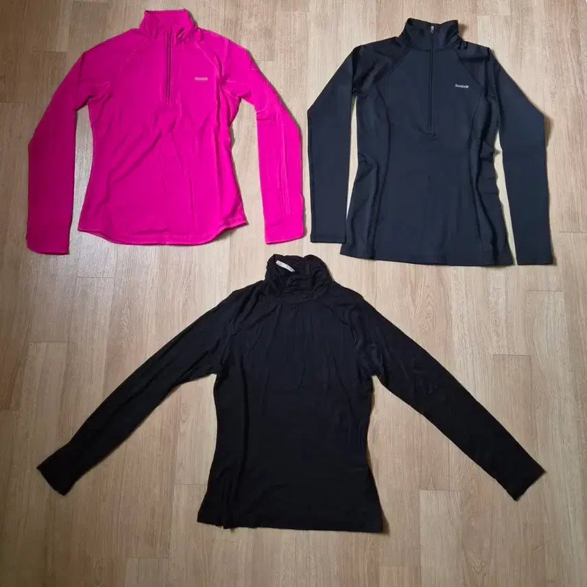 [BUNJANG] Reebok XS Half-Zip Long Sleeve and Turtleneck Bundle Set / (새상품.정품)미국구매 긴팔 반집업 리복2개 목폴라1개 총3개 일괄판매
