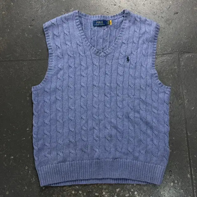 [SOLD OUT] 100 폴로 신형 꽈배기 니트 조끼