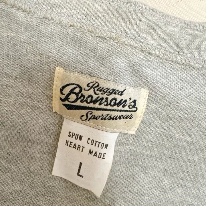 [SOLD OUT] 브론슨 10.6oz 코튼 헨리 헨리넥 반팔티 L 그레이 (구매가 36,5