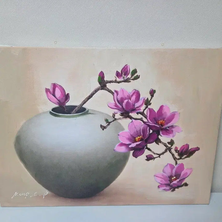 [BUNJANG] Park Kwang-chul Magnolia Oil Painting / 박광출 화백 목련꽃 유화 그림