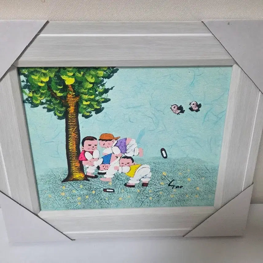 [BUNJANG] Oil Painting "Malttukbakgi" Framed Artwork / 유화 말뚝박기 그림 액자