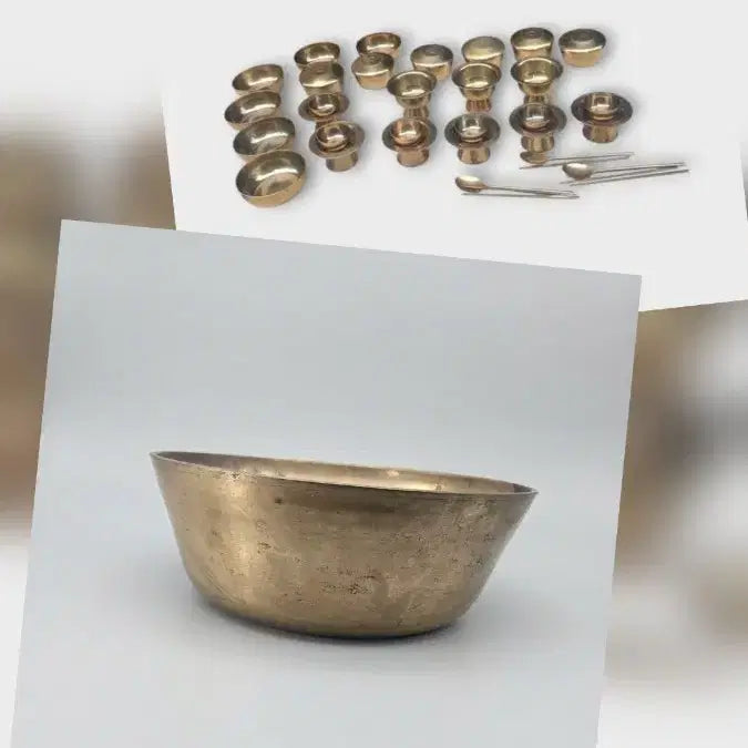 [BUNJANG] Lee Bong-ju Traditional Korean Bronze Ware Set (27 Pieces) / 민속품 유기장 이봉주 유기 총 27종 일괄