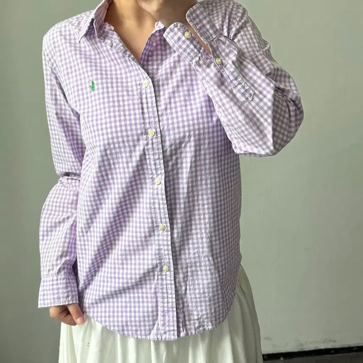 [BUNJANG] Polo Ralph Lauren Purple Check Shirt / [XL] 폴로 퍼플 체크 셔츠