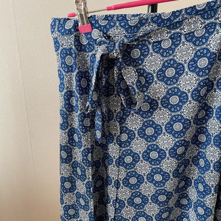 [BUNJANG] Wrap Skirt Blue Pattern New / 랩스커트(새상품)