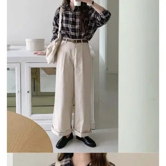 [BUNJANG] Ivory Wide Pin Tuck Pants / 아이보리 와이드 핀턱 팬츠