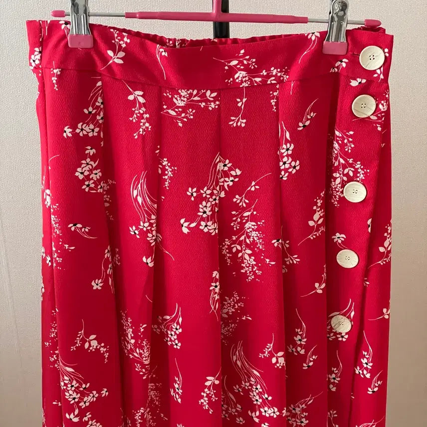 [BUNJANG] ZARA Red Floral Pattern Side Slit Midi Skirt / 자라 치마(새상품)