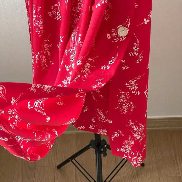 [BUNJANG] ZARA Red Floral Pattern Side Slit Midi Skirt / 자라 치마(새상품)