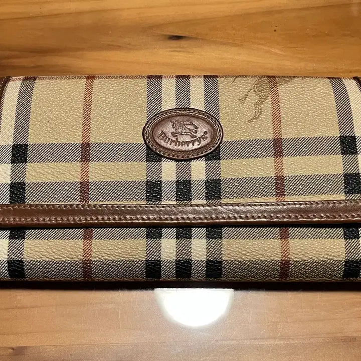 [BUNJANG] Burberry Brown Check Long Wallet / 버버리 체크 장지갑 브라운 테두리