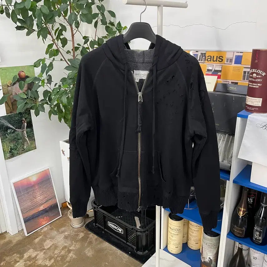 [BUNJANG] GREG LAUREN Distressed Zip-Up Hoodie Size 2 / 그렉로렌 디스트레스드 후드집업 2