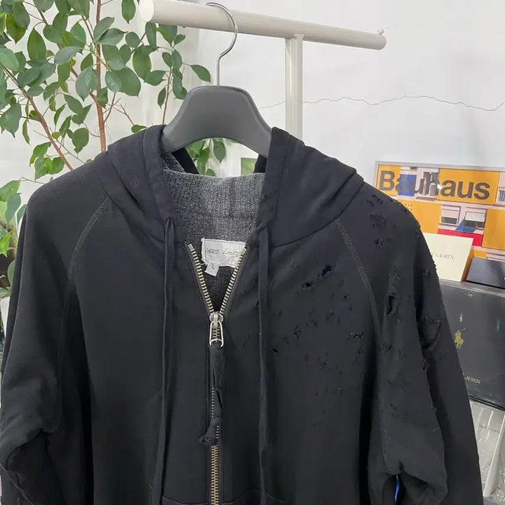 [BUNJANG] GREG LAUREN Distressed Zip-Up Hoodie Size 2 / 그렉로렌 디스트레스드 후드집업 2