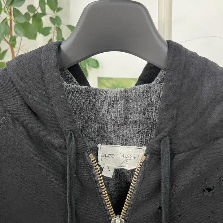 [BUNJANG] GREG LAUREN Distressed Zip-Up Hoodie Size 2 / 그렉로렌 디스트레스드 후드집업 2