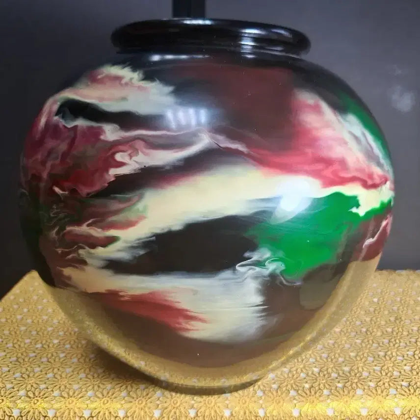 [BUNJANG] Black Glaze Variegated Watayaki Ceramic Vase (Approx. 26cm Height) / 흑유요변 와태도자기(높이약 26cm)