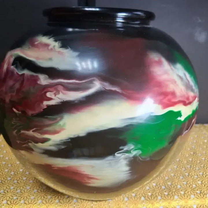 [BUNJANG] Black Glaze Variegated Watayaki Ceramic Vase (Approx. 26cm Height) / 흑유요변 와태도자기(높이약 26cm)
