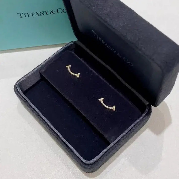 [BUNJANG] Tiffany &amp; Co. T Smile Diamond Earrings Pink Gold / 티파니앤코 T 스마일 다이아몬드 귀걸이, 핑크골드