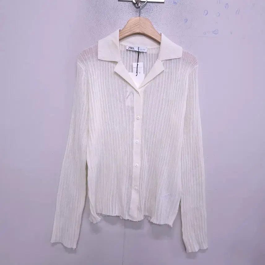 [BUNJANG] Zara Ribbed Fine Gauge Knit Cardigan - M / 자라) 새상품 리브드 파인 골지 니트 가디건 -M