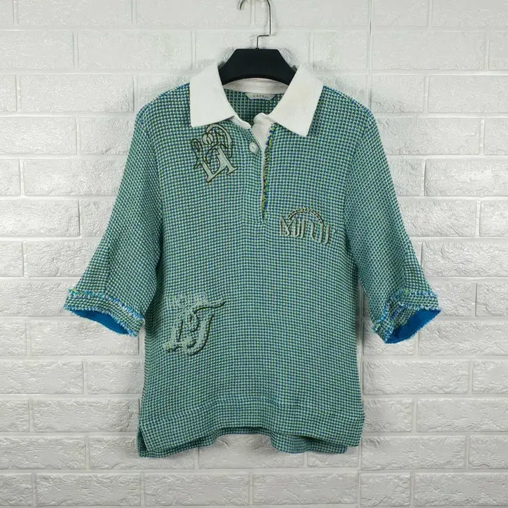 [BUNJANG] Latt by T Semi-Tweed Knit T-shirt / [55]래트바이티 반팔 트위드 카라 니트