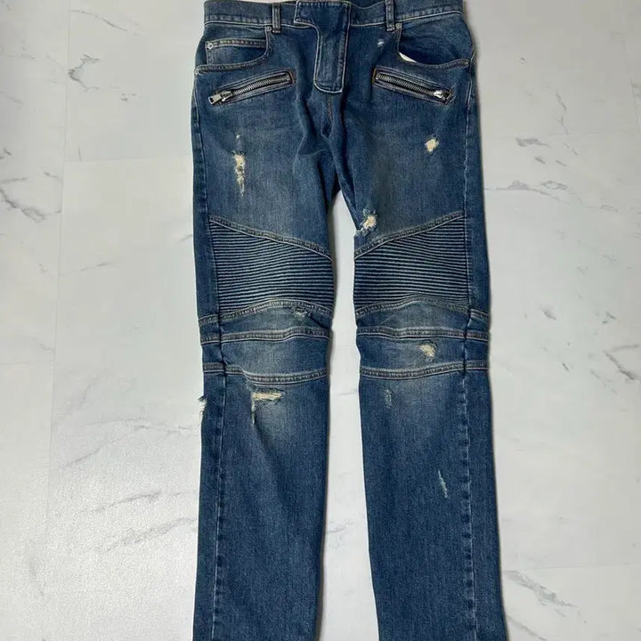 [BUNJANG] Balmain Biker Jeans (Light Blue Denim) / [새상품급,31사이즈] 발망 바이커진(라이트블루데님)팝니다