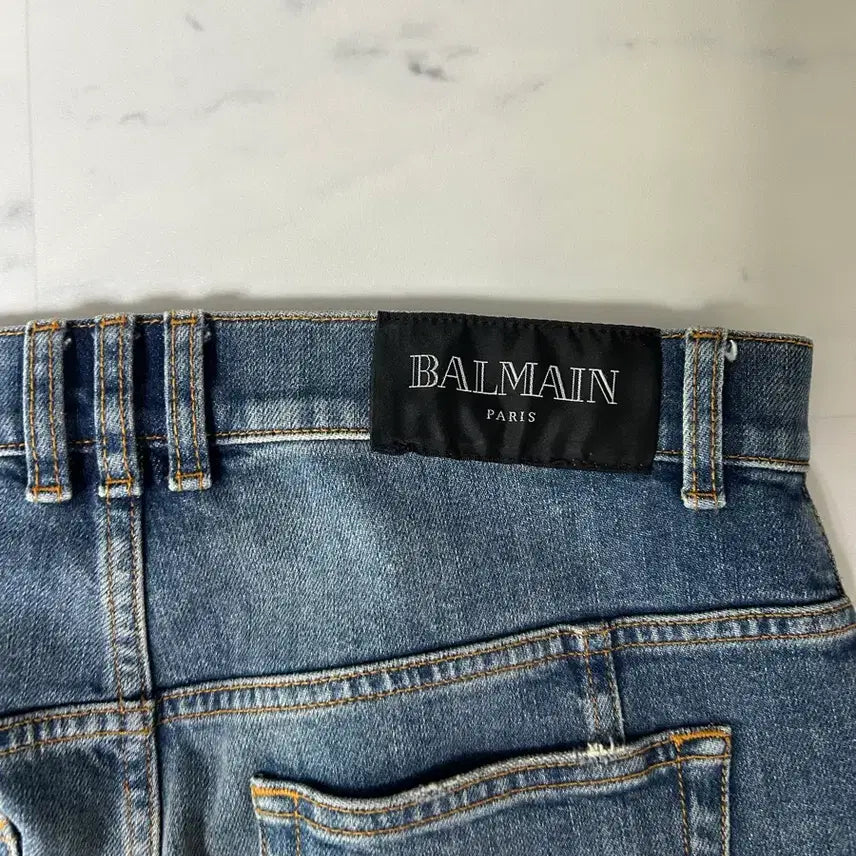 [BUNJANG] Balmain Biker Jeans (Light Blue Denim) / [새상품급,31사이즈] 발망 바이커진(라이트블루데님)팝니다