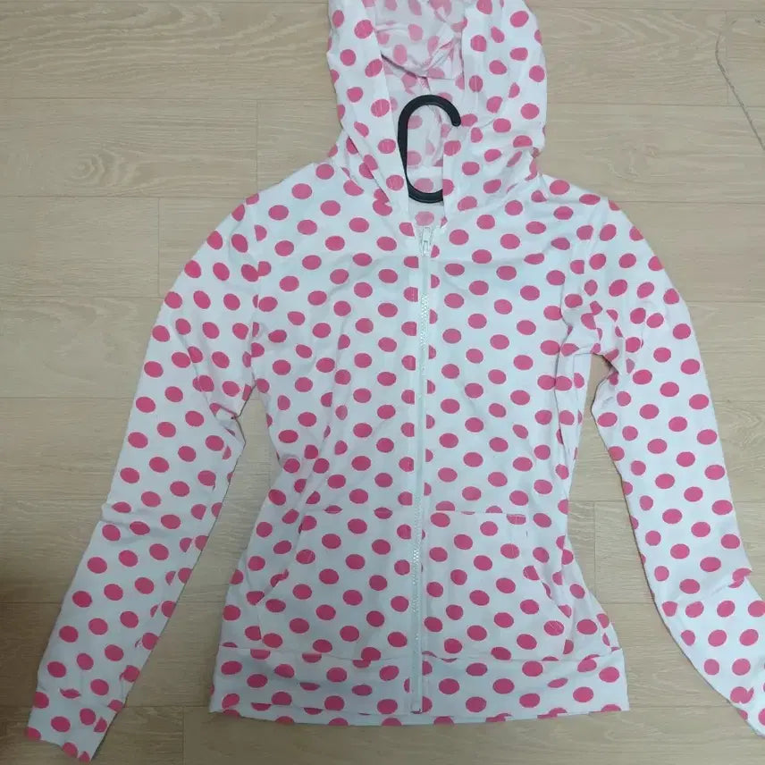 [SOLD OUT] Y2K 핑크 도트/땡땡이 슬림핏 후드집업