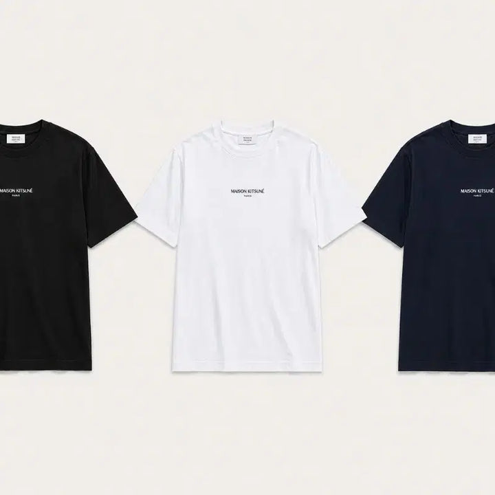 [BUNJANG] Maison Kitsune Embroidered Logo Short Sleeve T-Shirt / 메종키츠네  반팔 티셔츠 블랙/화이트/네이비