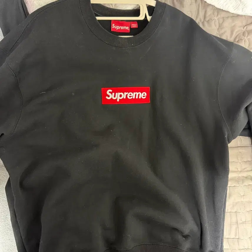 [BUNJANG] Supreme Box Logo Crewneck Sweatshirt Black / 슈프림 박스 로고 크루넥 블랙 맨투맨