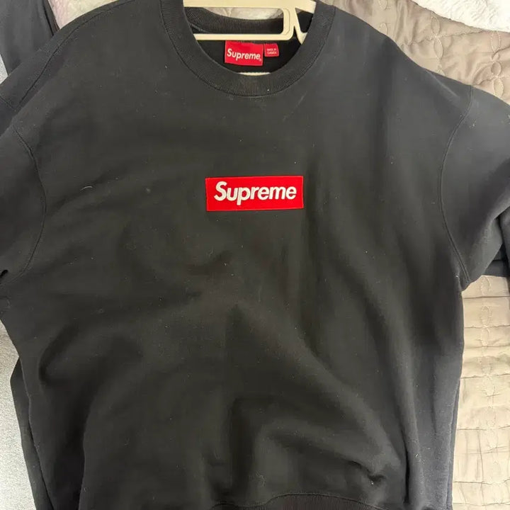 [BUNJANG] Supreme Box Logo Crewneck Sweatshirt Black / 슈프림 박스 로고 크루넥 블랙 맨투맨