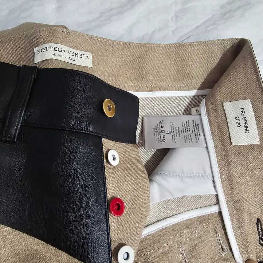[BUNJANG] Bottega Veneta Leather Mix Denim Jeans Beige / (32~33인치) 보테가베네타 레더 믹스 데님 진 베이지