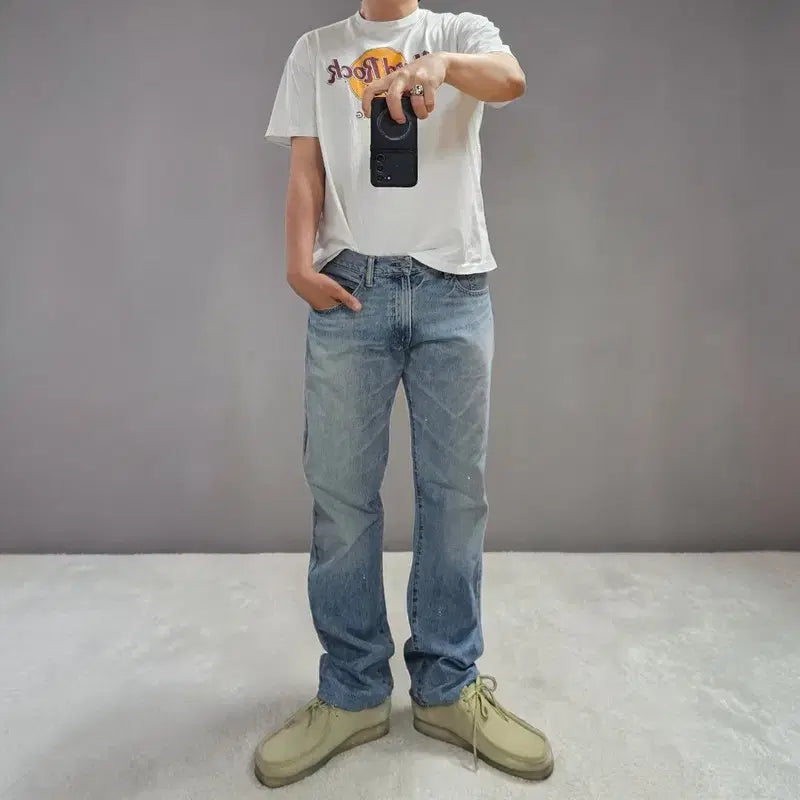 [BUNJANG] Polo Ralph Lauren Hampton Straight Selvedge Jeans Light Blue Cotton / 폴로 랄플로렌 셀비지 청바지 33 M0409