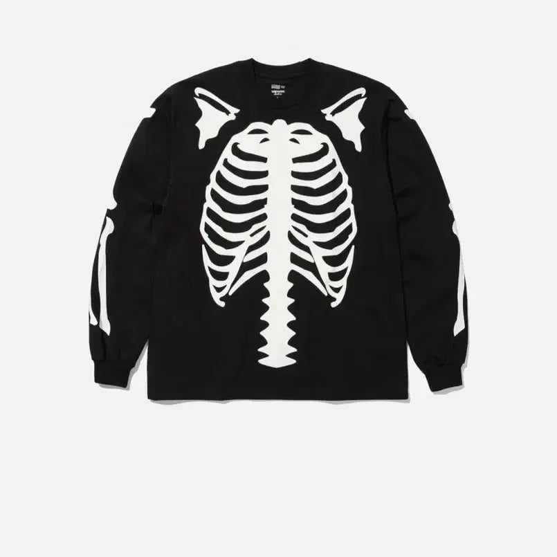[BUNJANG] Vanson Skull Bone Print Long Sleeve T-Shirt / Vanson 해골 뼈 프린팅 긴팔 티셔츠