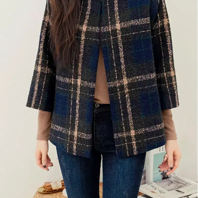 [BUNJANG] Modern Check Tweed Jacket / 모던한 체크 트위드 자켓