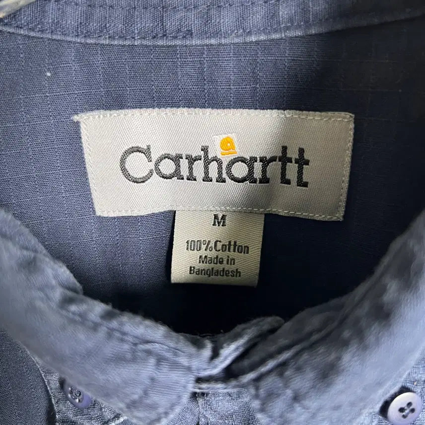 [BUNJANG] Carhartt Navy Cropped Short Sleeve Work Shirt M / Carhartt 칼하트 네이비 크롭 반팔 워크 셔츠 M